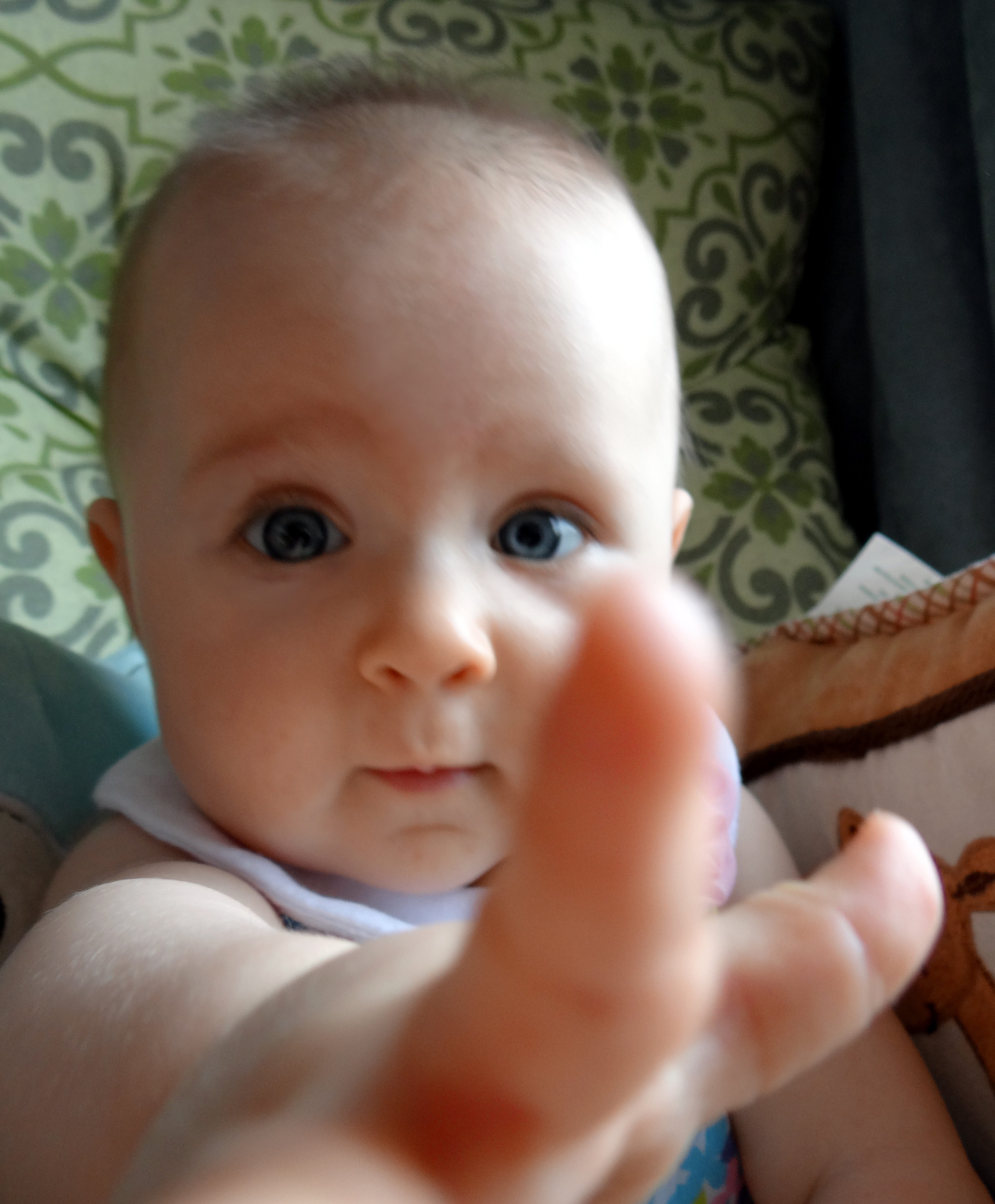 Baby reaching for the camera