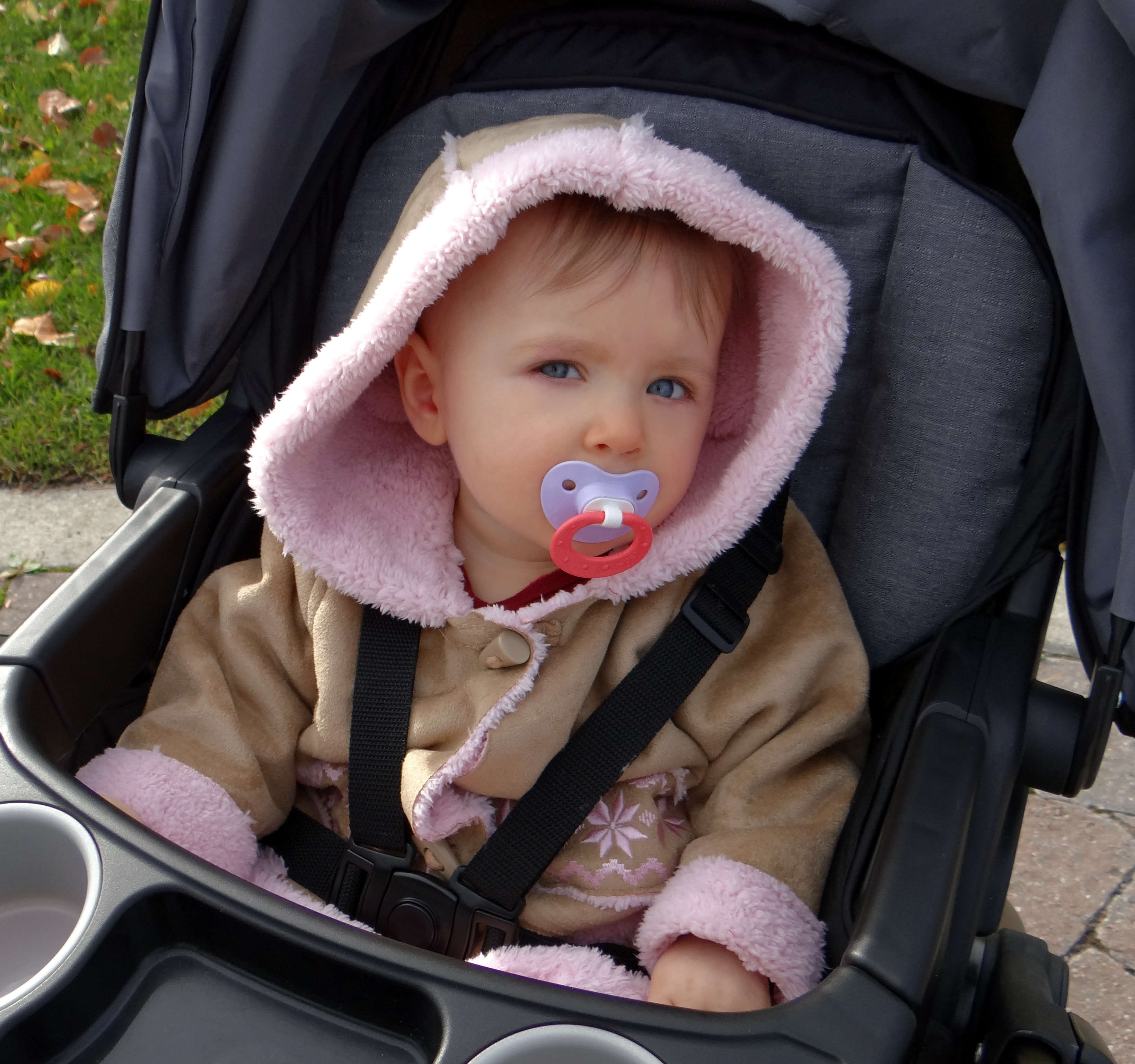 Baby wearing a jacket ready for outdoor winter fun