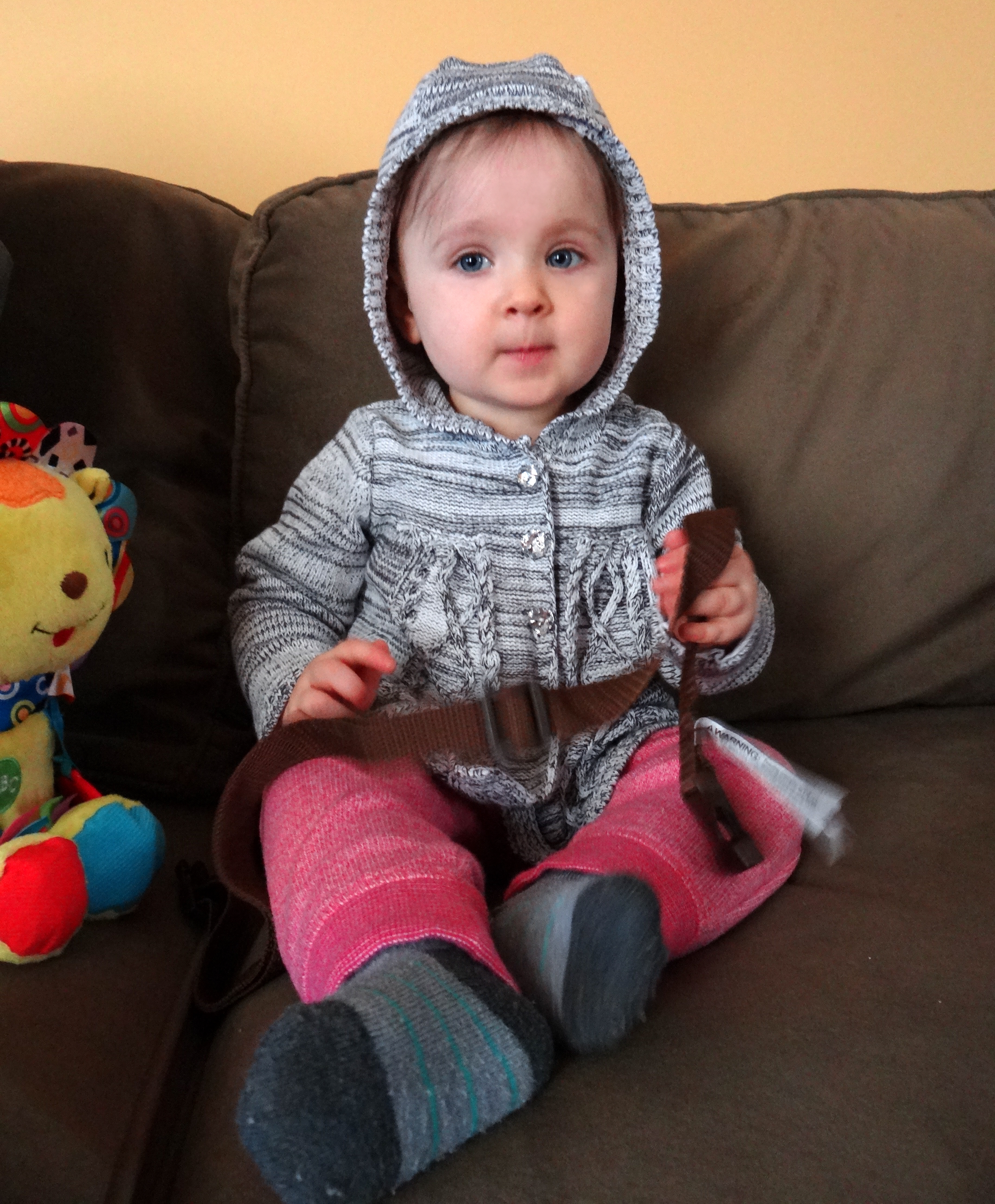 Baby bundled up and ready to to outside